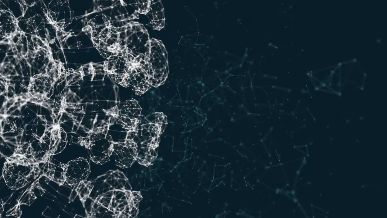 Web of connections against black background