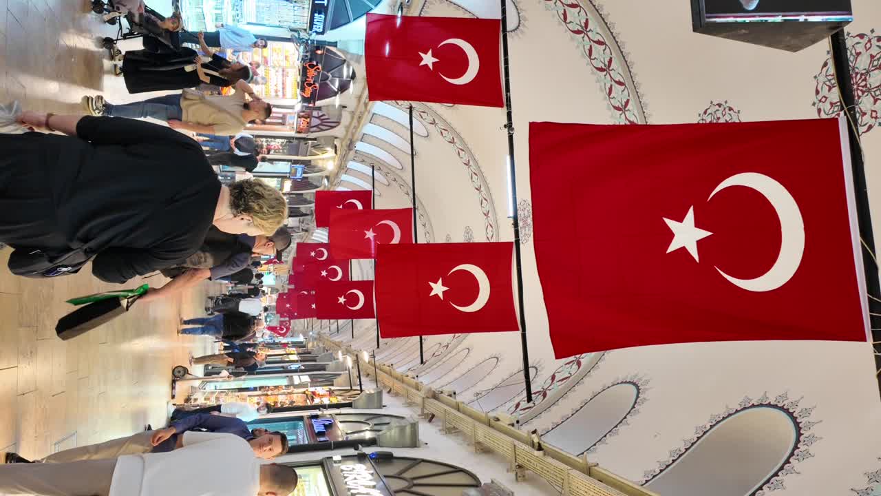 Turkish Flags in a Bazaar