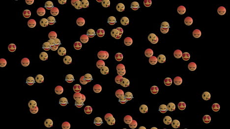 animation of falling social media icons over black background