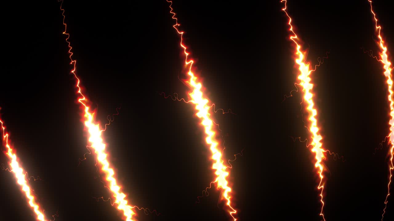 추상적인 전기 충격 텍스처 패턴, 폭풍의 불꽃 방출, 4k 원활한 루프 수평 선 밝기, 전기 번개 스, 조명 시각 효과 배경, vj 루프.