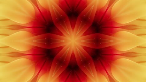 estructuras 3d simétricas abstractas con animación en bucle, gradientes de color rojo amarillo suave. efecto caleidoscopio con ondas fractales abstractas. hermoso fondo abstracto con patrón 3d. dof