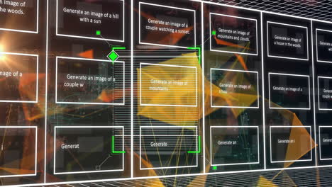 animation of network of connections with shapes over media icons