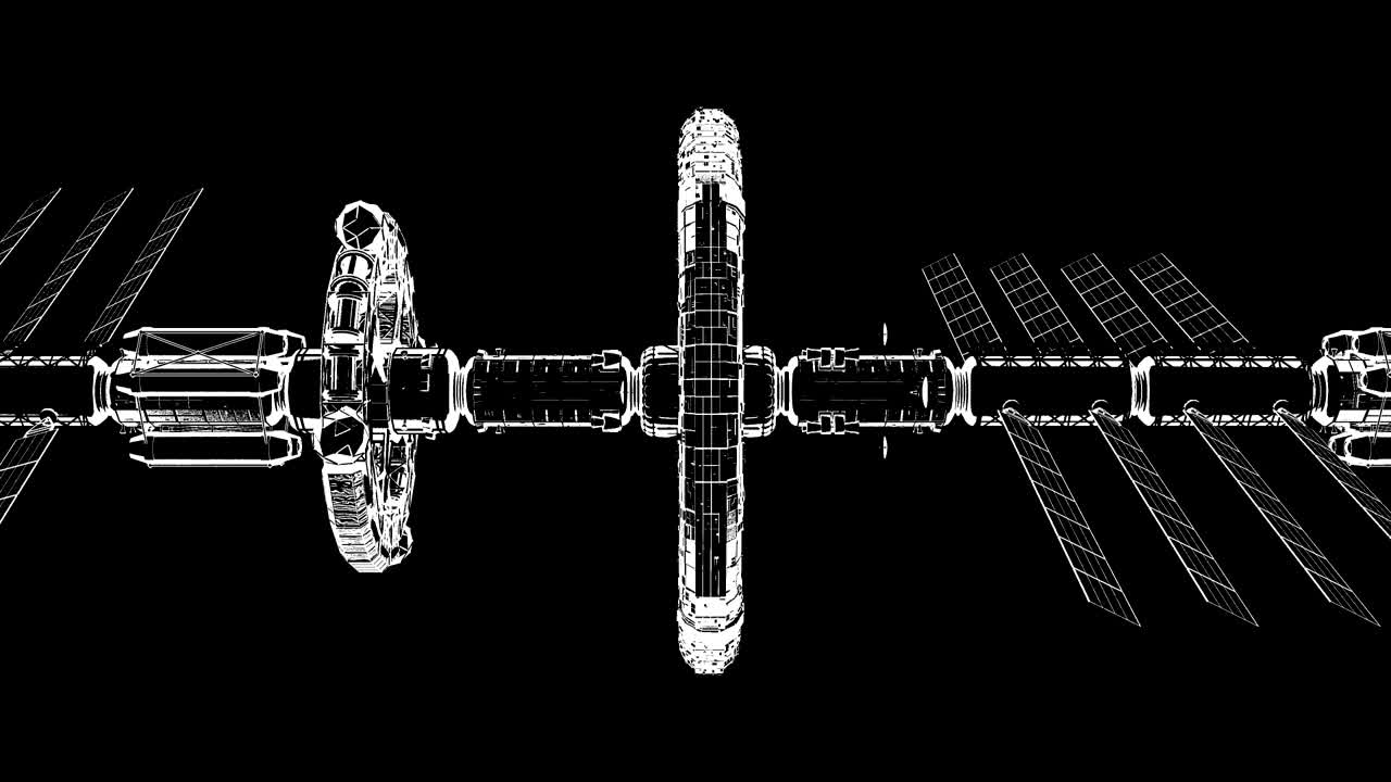 검은색에 수평으로 애니메이션 된 기술 도면