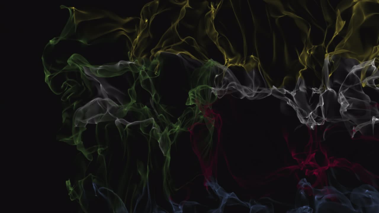 flag Comoros turns into smoke. State weakening concept, alpha channel.