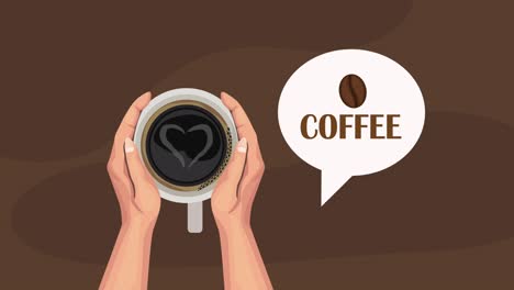 coffee lettering with cup animation