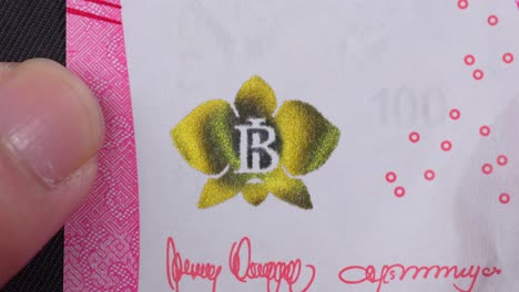 close-up of the indonesian rupiah, showing indonesian bank logo in sharp detail