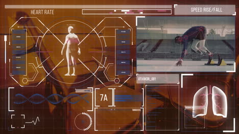 digital animation of digital interface with sports data processing