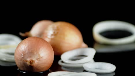 untreated onion rolls on the water.