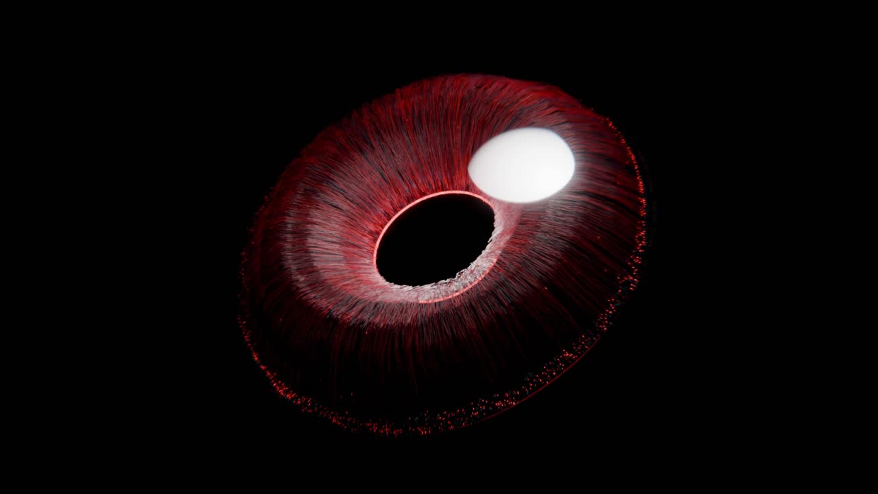 Abstract Red and White Glowing Torus
