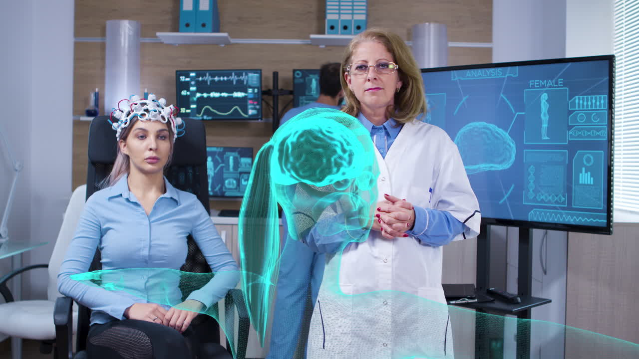 Neurology clinic with doctor and patient