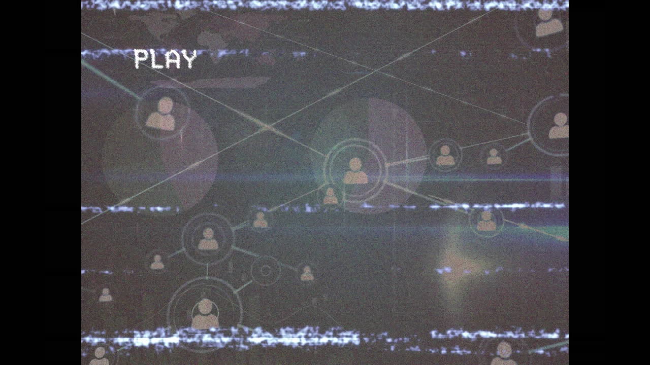 연결 네트워크와 데이터 처리와 함께 화면 인터페이스의 애니메이션