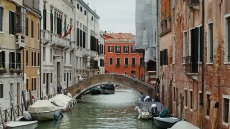 venetian canal scene with bridge and buildings