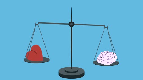 brain equal heart on scales in loop