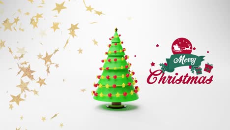 Animación-Del-Texto-De-Saludos-Navideños-Sobre-Adornos-De-árboles-De-Navidad-Y-Estrellas.