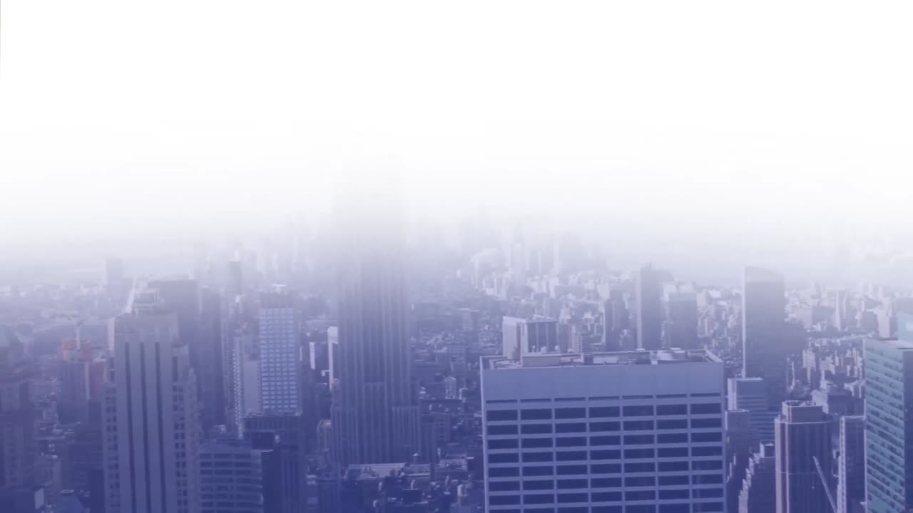 도시의 풍경에서 높은 건물 위에서 흐릿한 효과의 아름다운 전망