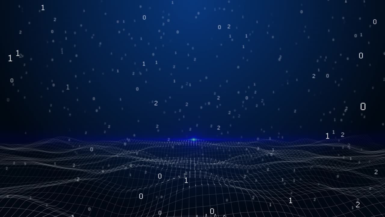 Digital cyber wave particles flowing digital lines cyberspace background technology connect big data