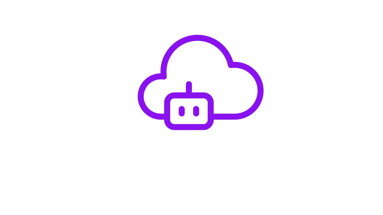 Animated Icon of Cloud Computing Network and Data Flow