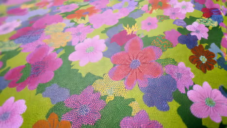 vibrant abstract flower field with dotted texture