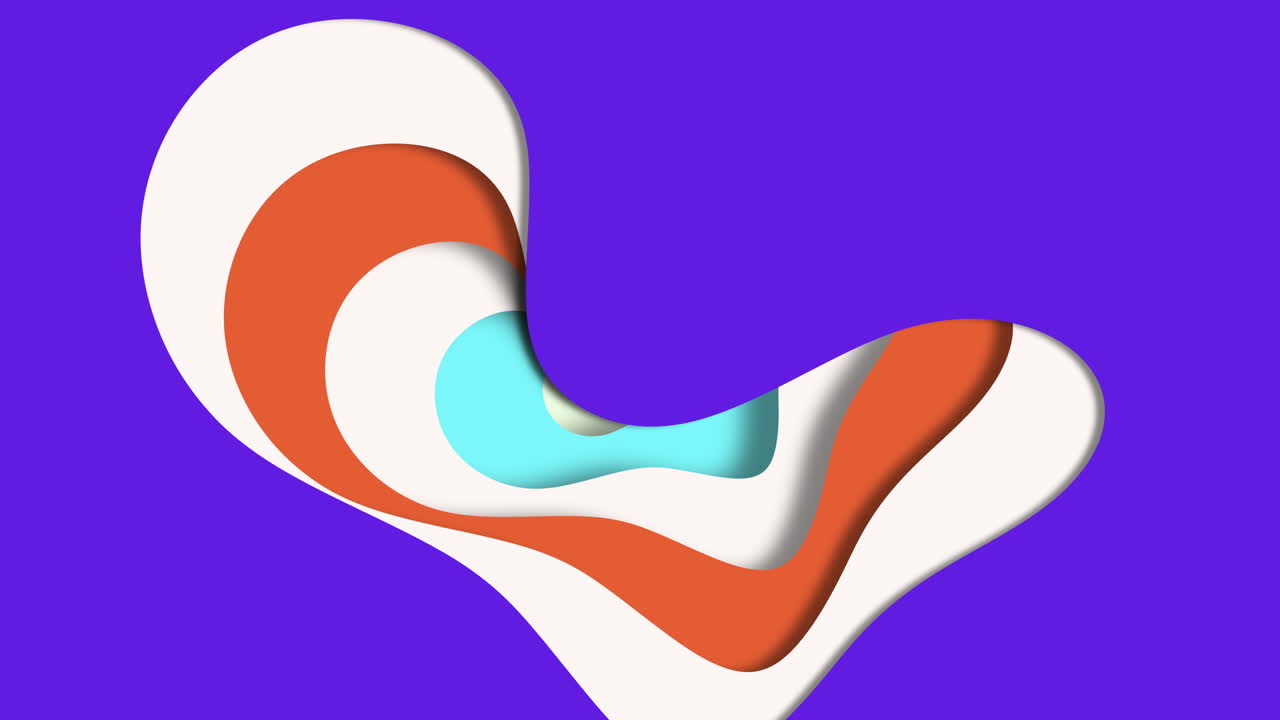 colorido corazón 3d de triángulos en fondo púrpura