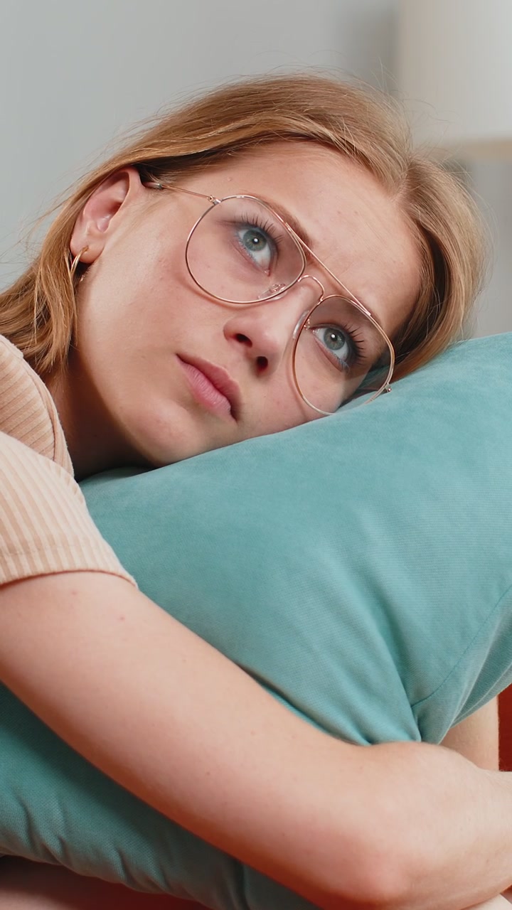 Woman lady at home suffers from unfair situation problem break up depressed feeling bad burnout