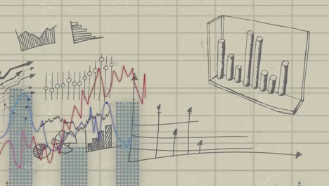 Animación-Del-Procesamiento-De-Datos-Sobre-Dibujos-De-Diagramas