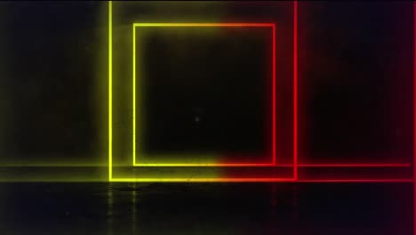 animation of neon squares moving on seamless loop on dark background