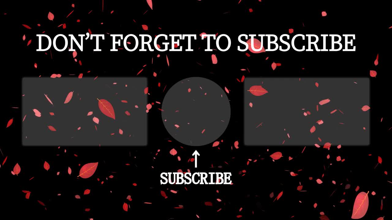 hojas de otoño partículas youtube tarjeta de finalización pantalla de finalización gráficos en movimiento