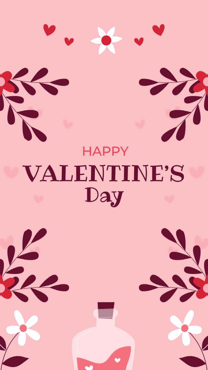 Motion Graphic di sfondo piatto di San Valentino