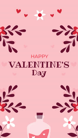 motion graphic of flat valentines day background