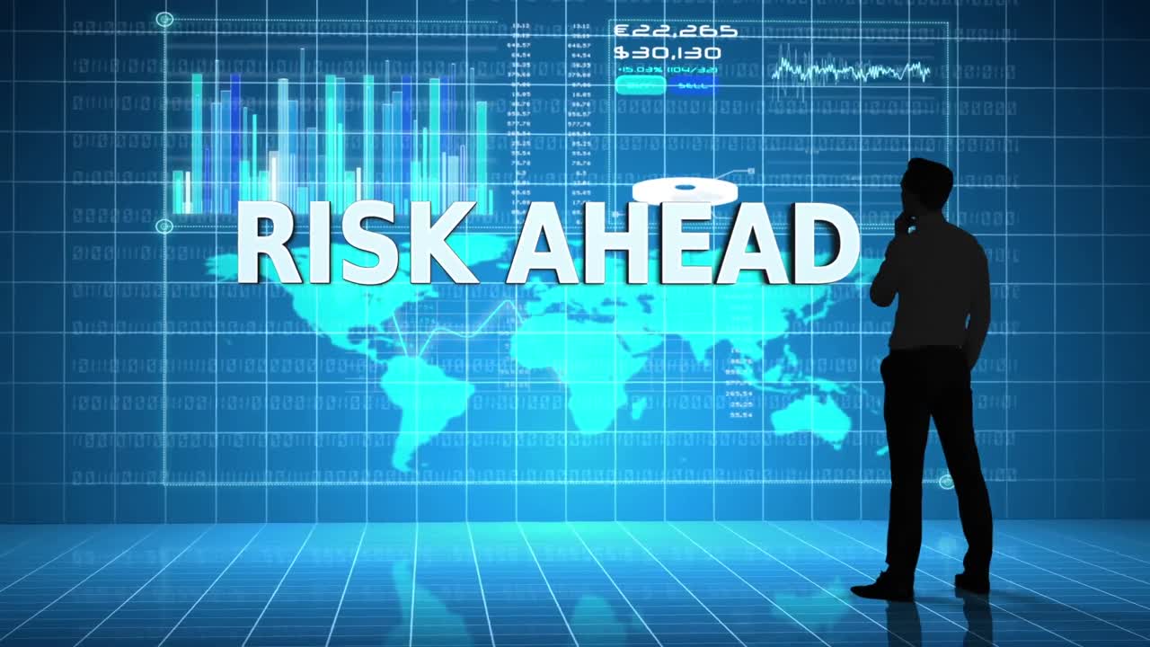 hombre de negocios frente a la interfaz de negocios globales