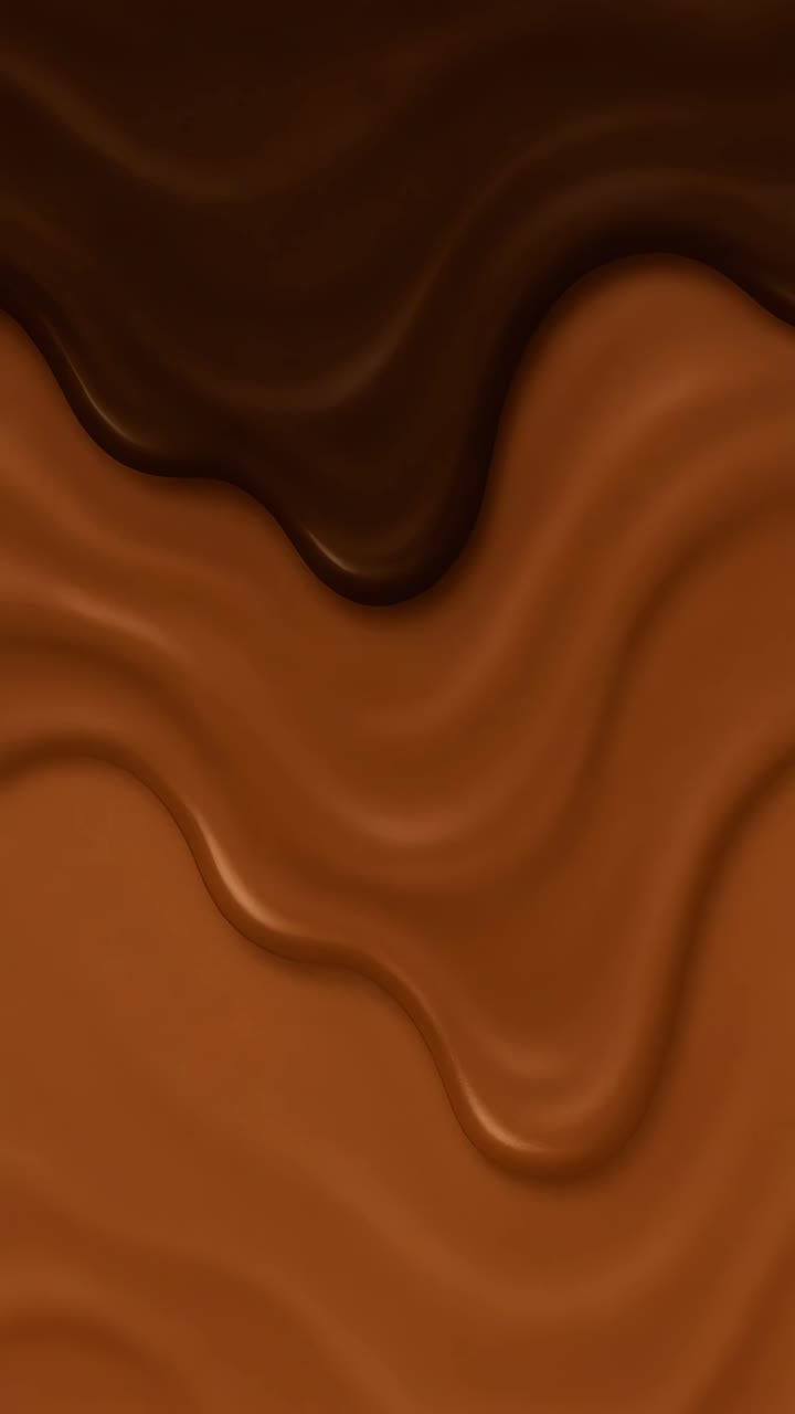 Abstract video concept with smooth, flowing chocolate waves