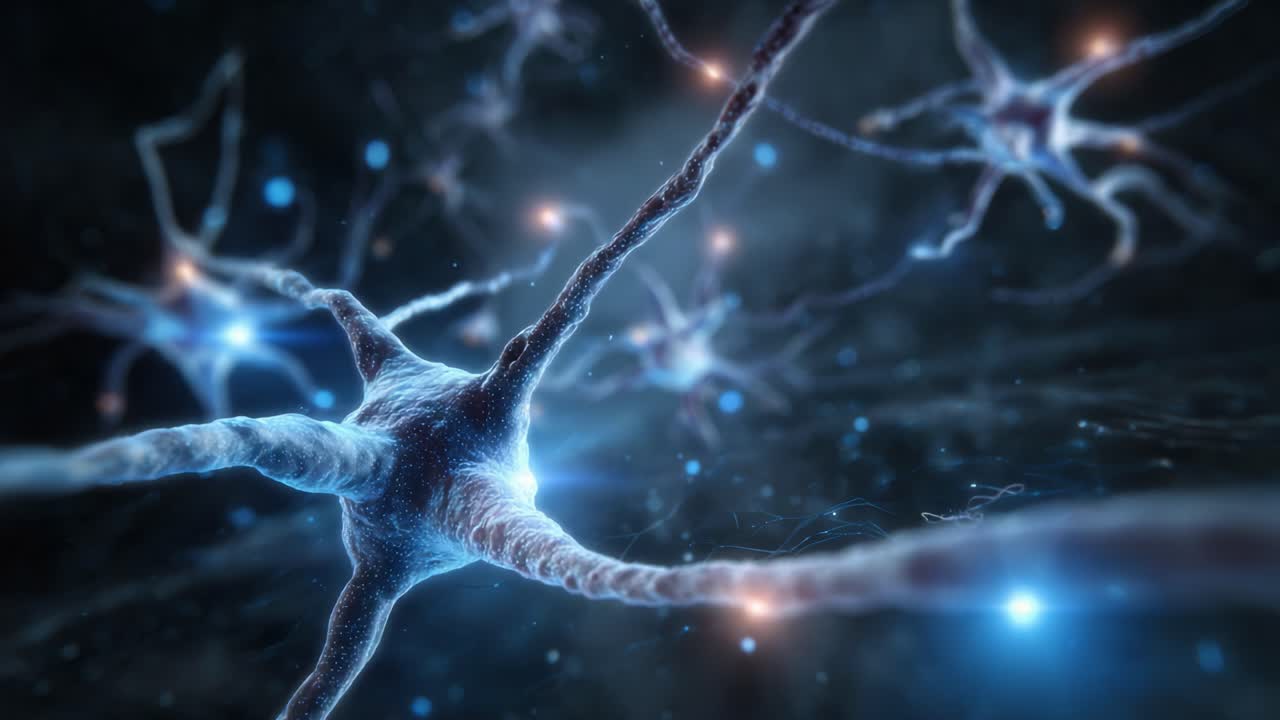 Exploring Neuronal Structures: An Intricate View of Neurons Connecting and Communicating in the Brain, Showcasing the Complexity of Neural Networks and Electrical Activity