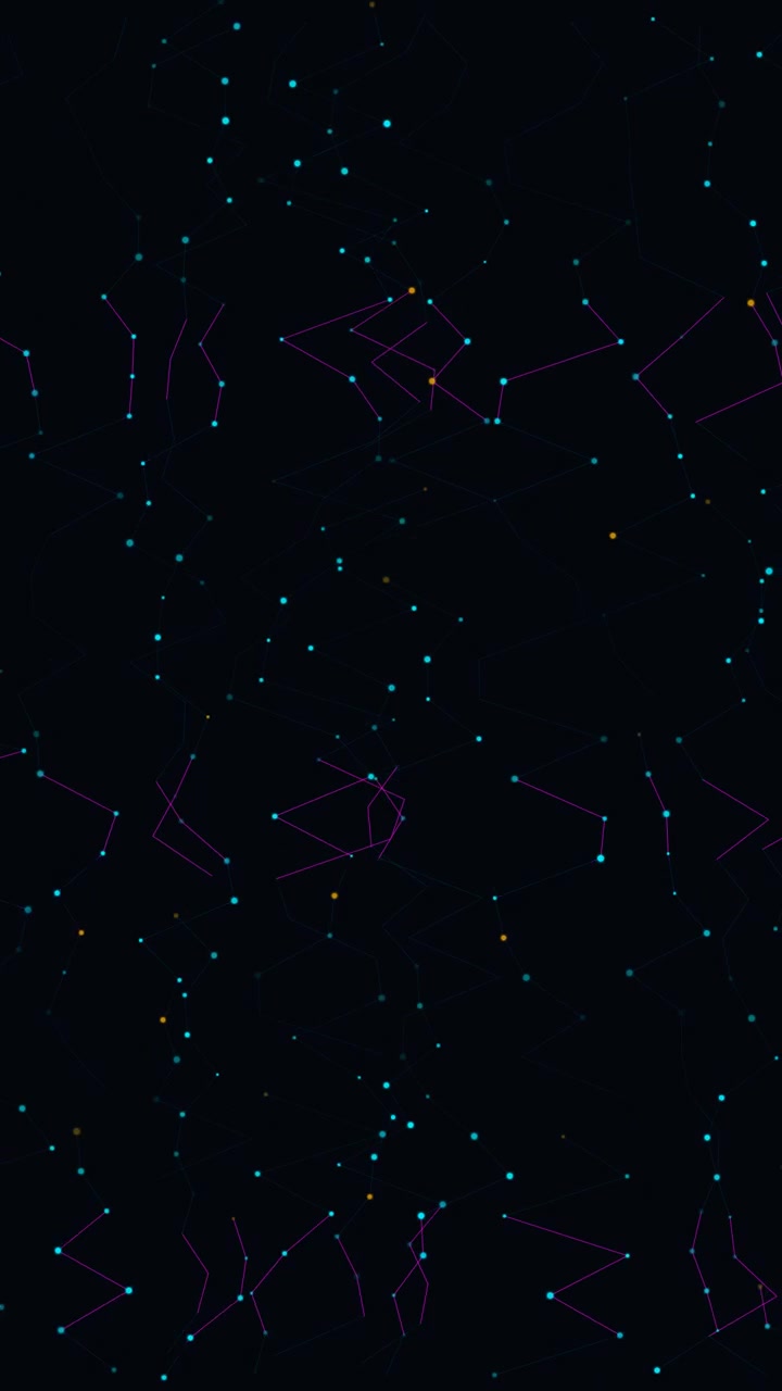 Abstract Digital Network Animation with Moving Dots and Connecting Lines