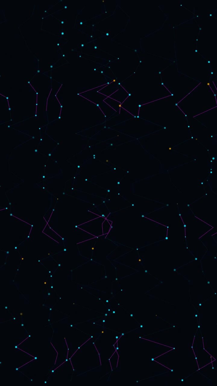 Abstract Digital Network Animation with Moving Dots and Connecting Lines