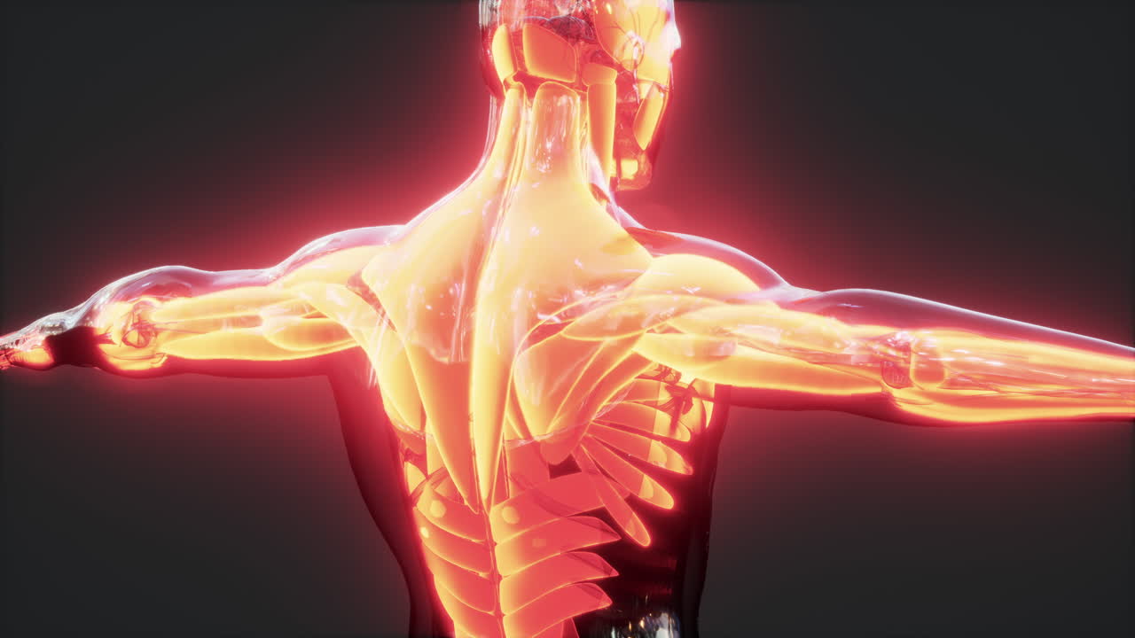 인간 근육 시스템 해부학 인포그래픽