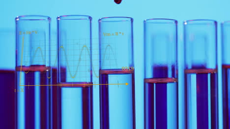 animation of scientific data processing over test tubes in laboratory