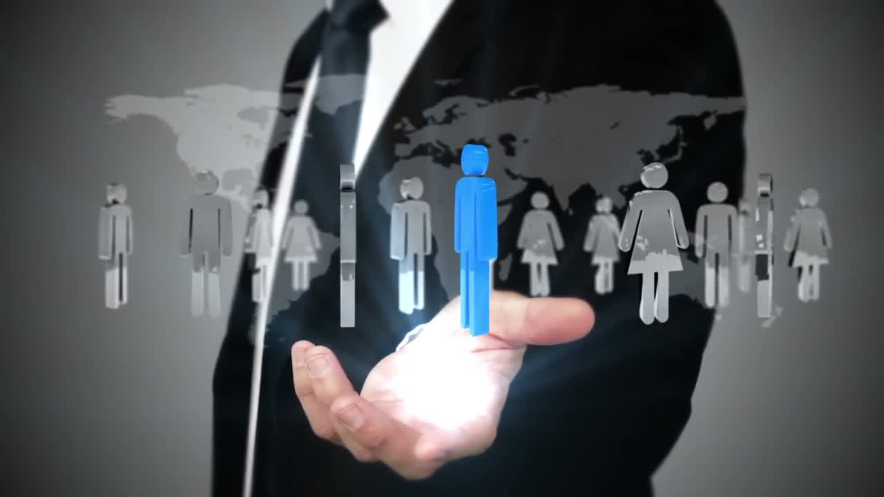 Businessman presenting hologram