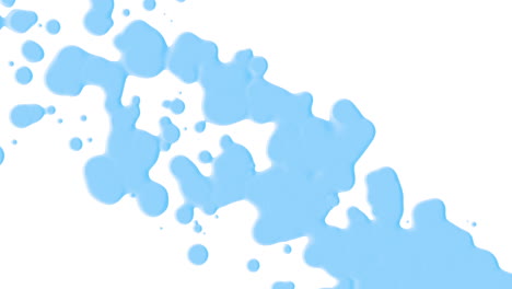 abstract flowing blue liquid and splashes spots on white gradient