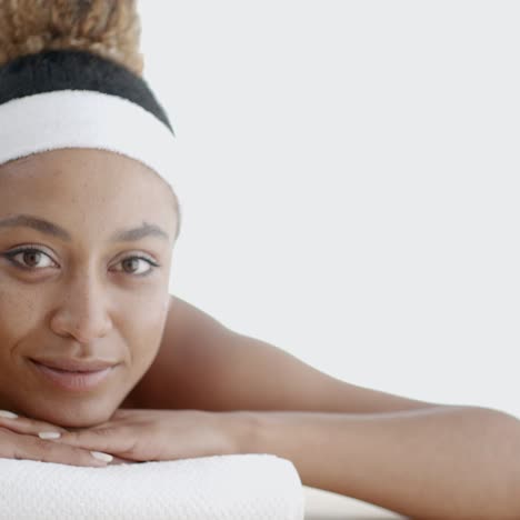 woman laying on spa table