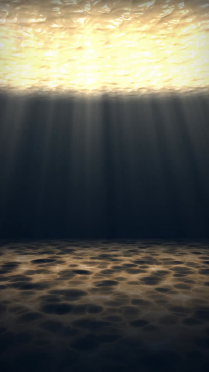 Cena subaquática com raios de luz e areia