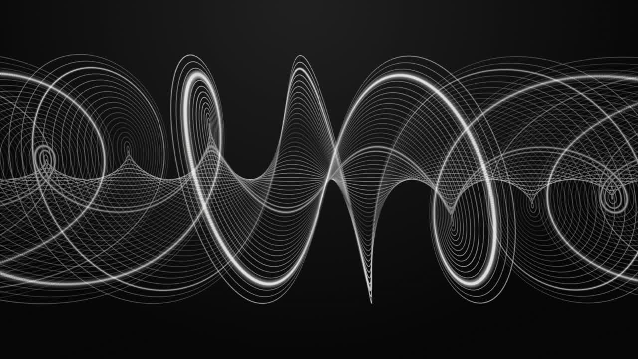 Futuristic animation with stripe wave object in slow motion, 4096x2304 loop 4K