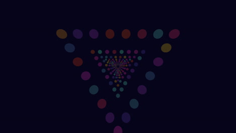 Patrón-De-Puntos-Coloridos-Triángulo-Geométrico-Vibrante-Sobre-Fondo-Oscuro