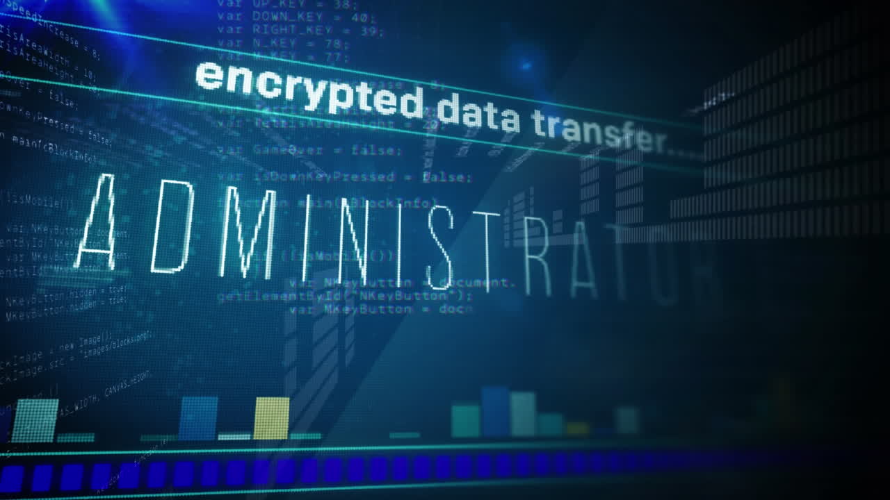 animación del procesamiento de datos sobre fondo azul