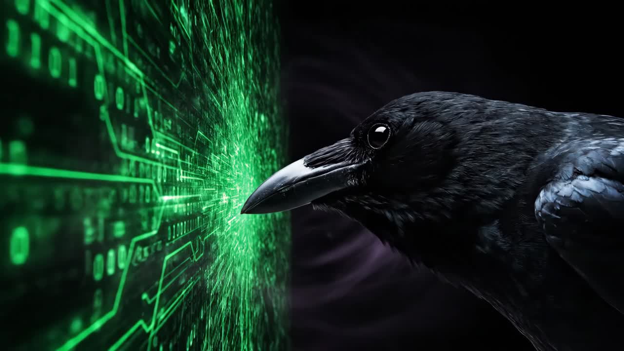 Crow with Green Digital Energy