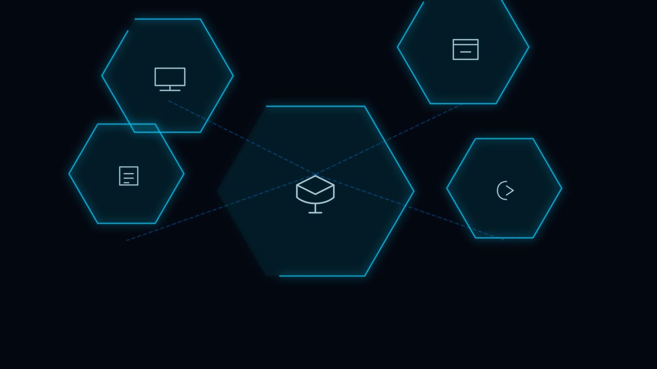Digital Network Nodes Connecting in Abstract Technology Interface