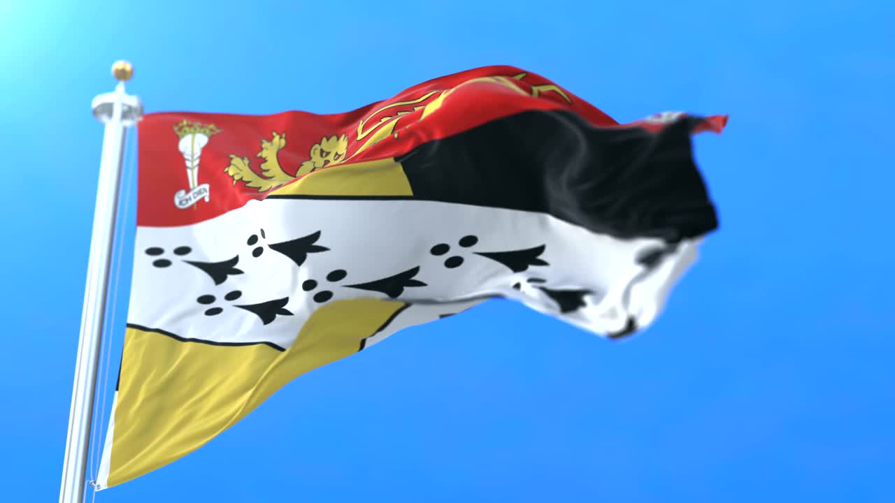 Flag of the english county of Norfolk in the East of England. Loop