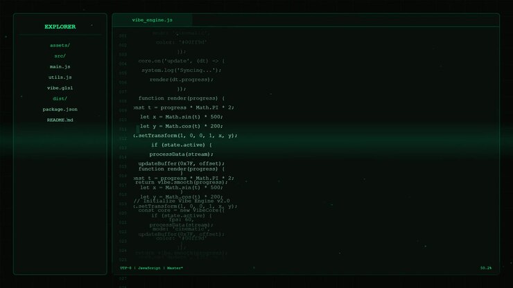 Computer Code Editor Displaying JavaScript Programming