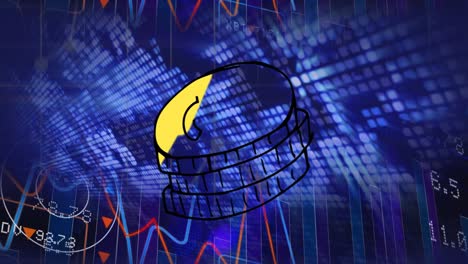 animation of globe over financial data processing