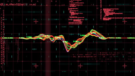animación del procesamiento de datos a través de la red de red contra un fondo negro