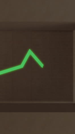 animation of statistics processing with lines over cardboard box on black background